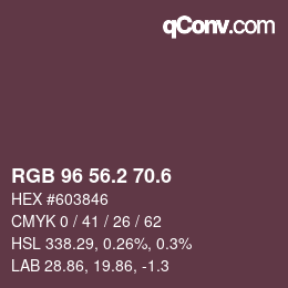 カラーコード: RGB 96 56.2 70.6 | qconv.com
