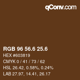 カラーコード: RGB 96 56.6 25.6 | qconv.com