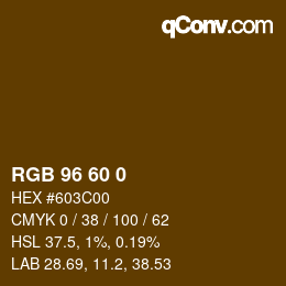 Color code: RGB 96 60 0 | qconv.com