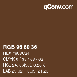 カラーコード: RGB 96 60 36 | qconv.com