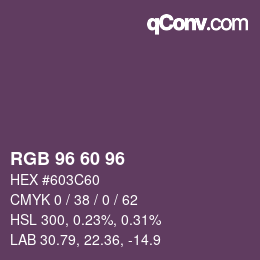 カラーコード: RGB 96 60 96 | qconv.com