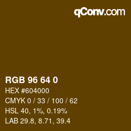カラーコード: RGB 96 64 0 | qconv.com