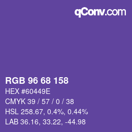 Color code: RGB 96 68 158 | qconv.com