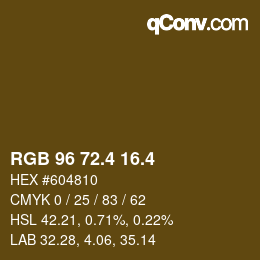 カラーコード: RGB 96 72.4 16.4 | qconv.com