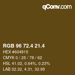 カラーコード: RGB 96 72.4 21.4 | qconv.com
