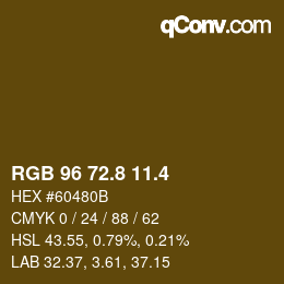 カラーコード: RGB 96 72.8 11.4 | qconv.com