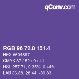 カラーコード: RGB 96 72.8 151.4 | qconv.com
