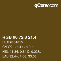 カラーコード: RGB 96 72.8 21.4 | qconv.com