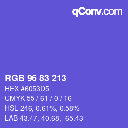 Color code: RGB 96 83 213 | qconv.com