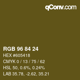 Color code: RGB 96 84 24 | qconv.com