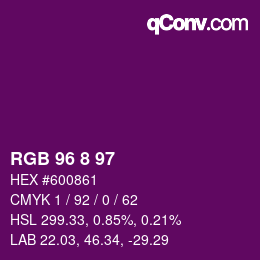 Color code: RGB 96 8 97 | qconv.com
