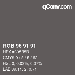 Color code: RGB 96 91 91 | qconv.com