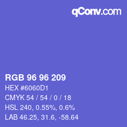 Color code: RGB 96 96 209 | qconv.com