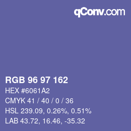 Color code: RGB 96 97 162 | qconv.com