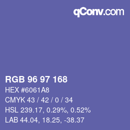 Color code: RGB 96 97 168 | qconv.com