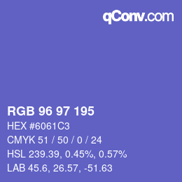 Farbcode: RGB 96 97 195 | qconv.com