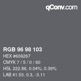Color code: RGB 96 98 103 | qconv.com