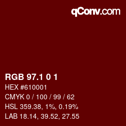 カラーコード: RGB 97.1 0 1 | qconv.com