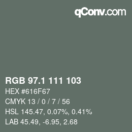 Color code: RGB 97.1 111 103 | qconv.com