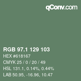 カラーコード: RGB 97.1 129 103 | qconv.com