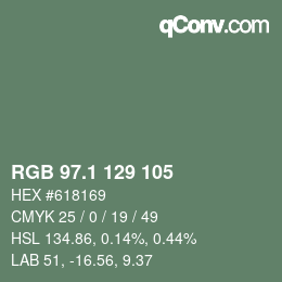 Color code: RGB 97.1 129 105 | qconv.com