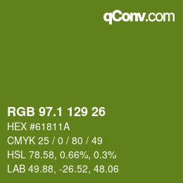 カラーコード: RGB 97.1 129 26 | qconv.com