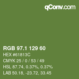 カラーコード: RGB 97.1 129 60 | qconv.com