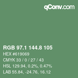 Color code: RGB 97.1 144.8 105 | qconv.com