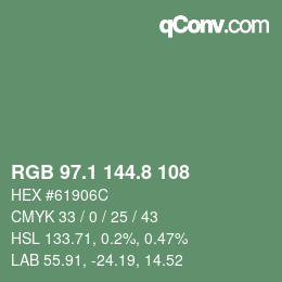 カラーコード: RGB 97.1 144.8 108 | qconv.com