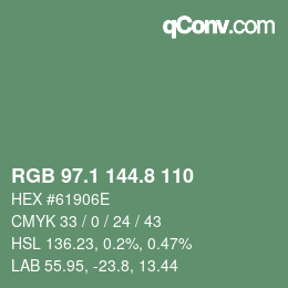 Color code: RGB 97.1 144.8 110 | qconv.com
