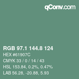 Color code: RGB 97.1 144.8 124 | qconv.com