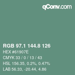 Color code: RGB 97.1 144.8 126 | qconv.com