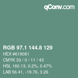 Color code: RGB 97.1 144.8 129 | qconv.com
