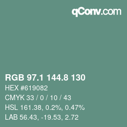 Color code: RGB 97.1 144.8 130 | qconv.com