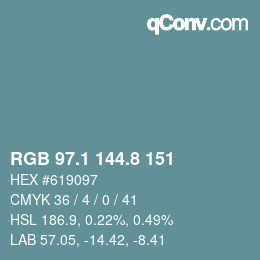 Color code: RGB 97.1 144.8 151 | qconv.com