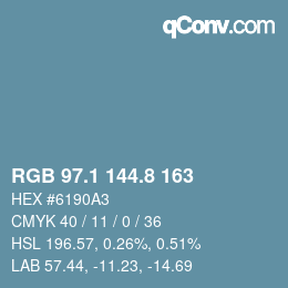 カラーコード: RGB 97.1 144.8 163 | qconv.com