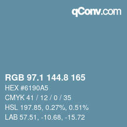 Color code: RGB 97.1 144.8 165 | qconv.com