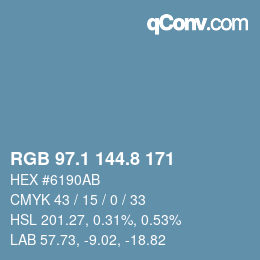 Color code: RGB 97.1 144.8 171 | qconv.com