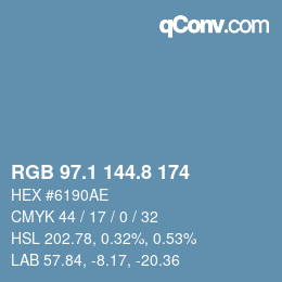 Farbcode: RGB 97.1 144.8 174 | qconv.com