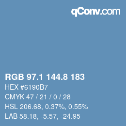 Color code: RGB 97.1 144.8 183 | qconv.com