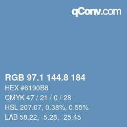 Color code: RGB 97.1 144.8 184 | qconv.com