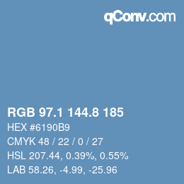 Color code: RGB 97.1 144.8 185 | qconv.com