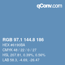 Color code: RGB 97.1 144.8 186 | qconv.com