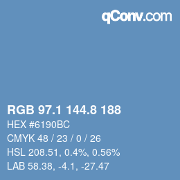 Color code: RGB 97.1 144.8 188 | qconv.com