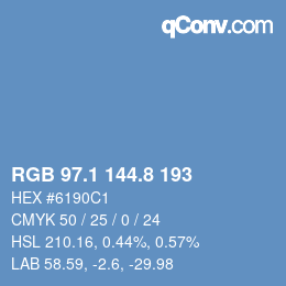 Color code: RGB 97.1 144.8 193 | qconv.com