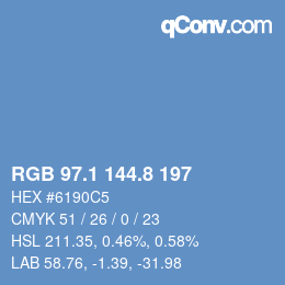 Color code: RGB 97.1 144.8 197 | qconv.com
