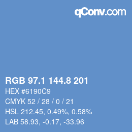 カラーコード: RGB 97.1 144.8 201 | qconv.com
