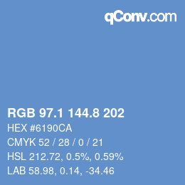 Color code: RGB 97.1 144.8 202 | qconv.com
