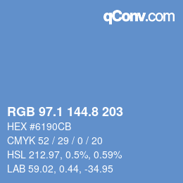 Color code: RGB 97.1 144.8 203 | qconv.com