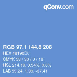 Color code: RGB 97.1 144.8 208 | qconv.com